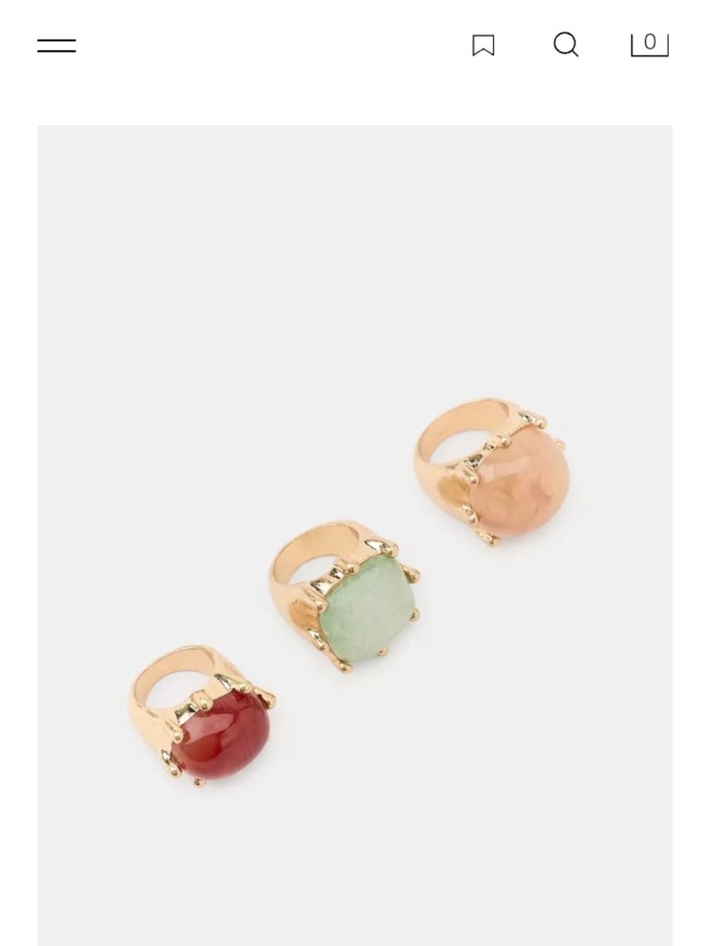 Zara Gold and Green Stacked Gem Rings